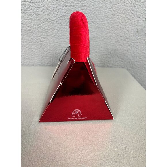 ON 34TH Women's Faux Fur Earmuffs Red One Size Cute & Cozy Gift Box NWT's - Picture 4 of 7